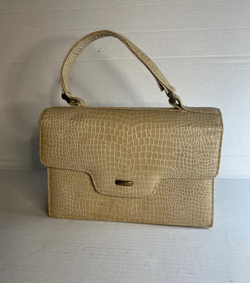 Винтажная маленькая желтовато-коричневая коричневая ручная сумка с кошельком - Saks Fifth Avenue - Изображение 4 из 4