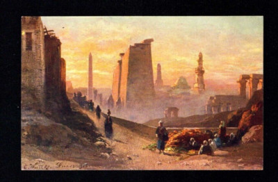 Ägypten - Luxor, Tempel im Morgenlicht ,  ungelaufen   (p77)