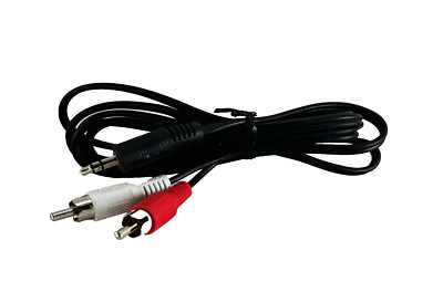 3.5mm (1/8'') Aux Male Jack to 2 RCA Male Stereo Cable, Black