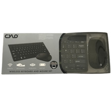 Cylo Wireless Keyboard  Mouse Set - Black - PC/Mac Compatible New