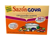 Goya - Sazon (Seasoning)  Culantro / Coriander & Annatton) 1pk of 36ct / 6.33oz
