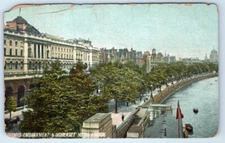 Thames Embankment & Somerset House LONDON UK Postcard