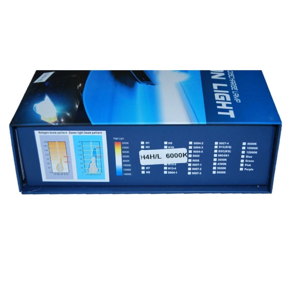 Kit de faros de lastre delgado bi-xenón 6000K súper blancos altos/bajos H4 HID Foto 3 de 4