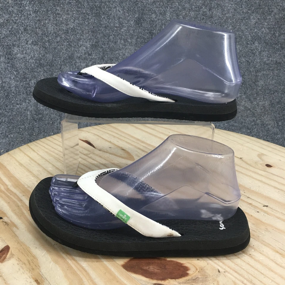 Sandalias Sanuk para mujer 7 Yoga Serenity 4 chanclas sin cordones 1015923 blancas negras Foto 2 de 4