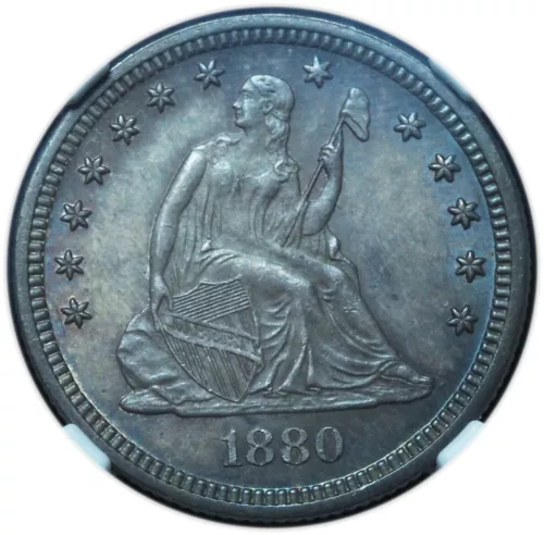 1880 Seated Liberty Quarter MS65 NGC & CAC - Gorgeous Toned Issue!