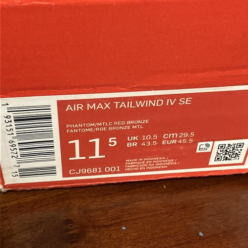 NIKE AIR MAX TAILWIND IV (4) NUMERI ROMANI taglia 11,5 CJ9681-001 con scatola - Foto 10 di 14