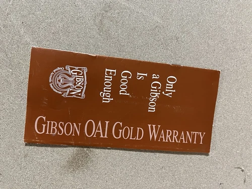 Gibson Guitar OAI Gold Warranty Card Bango Dobro Original Acoustic Instruments