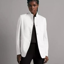 Rag Bone Sid Cotton Pique Blazer in White Size 6