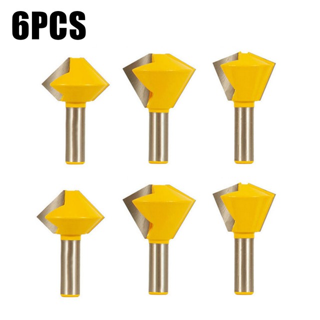 6pcs/Set 1/2inch Shank Bird's Mouth Router Bit Kits For Woodworking