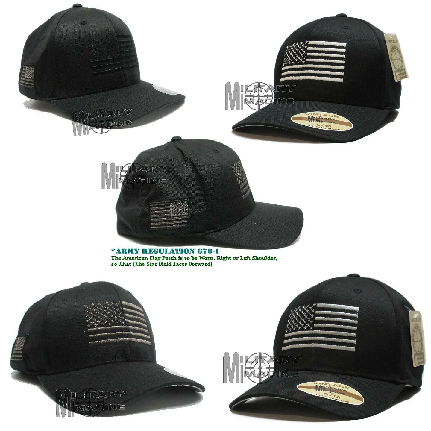 Flexfit Brushed American Flag Tactical Operator Cap Hat Military Army Marines