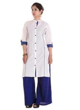 Handitexindia Cotton White Women Designer Kurti