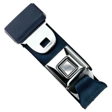 RetroBelt Dark Blue Push Button Lap Belt 75" No Hardware Safety Seatbelt Classic