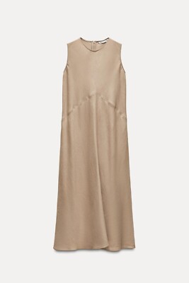 zara brown linen dress Theeee perfect linen-y dress for my euro trip! #zara #dress