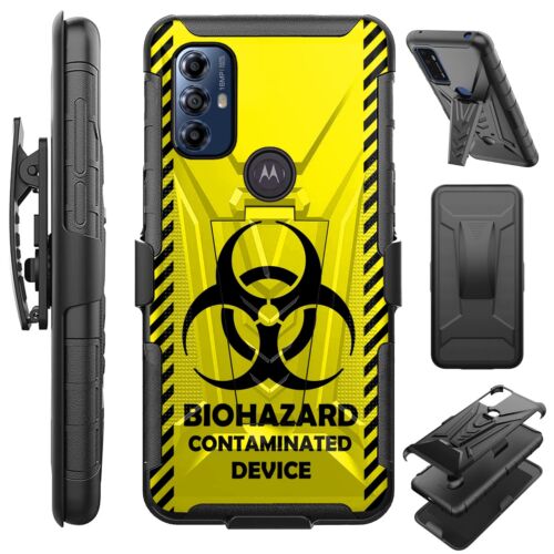 Holster Case for Motorola Moto G Play 2023 Phone Cover BIOHAZARD YELLOW - Picture 1 of 3
