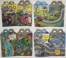 1992 Complete Set of 4, McDonald’s Tiny Toon Happy Meal Boxes - MINT, BRAND NEW!