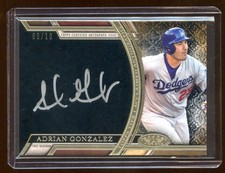 2015 TIER ONE ADRIAN GONZALEZ GOLD AUTO #D 09/10 ON CARD AUTOGRAPH BEAUTIFUL !