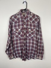 Vintage Wrangler Rainbow Tag Mens Size M Pearl Snap Shirt USA Western