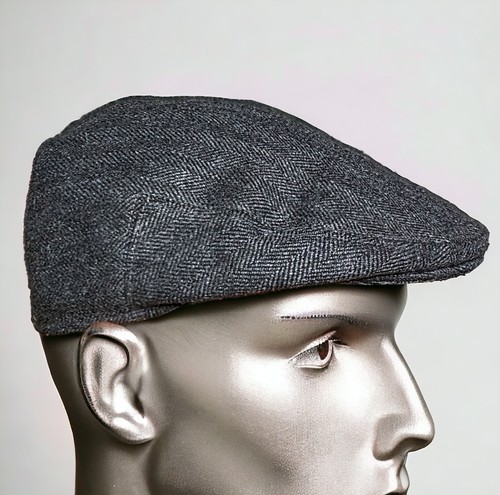 Rhodes wood Vintage Flat Cap Hat Size 7 3/8 | Herringbone| England