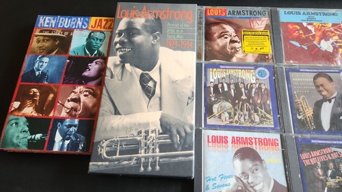 Louis Armstrong CD Lot Jazz Bebop Ken Burns Count Basie Duke Ellington Calloway - Foto 2 di 9