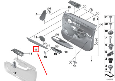 NEU BMW 2 ACTIVE TOURER F45 TÜRVERKLEIDUNG VORNE RECHTS 51417370508 7370508