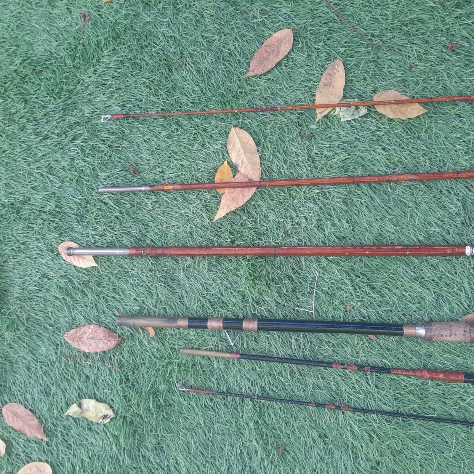 vintage cane split cane fishing rods Hand made In original used