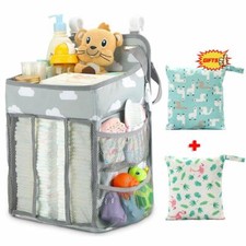 Hanging Diaper Caddy Crib Nursery Organize Stacker Storage Newborn Baby Mom Door