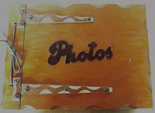 Vintage Wood Photo Album Scrapbook NOS
