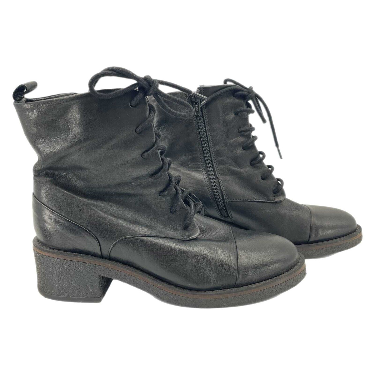 Aldo Mens Black Leather Combat Boots Side‎ Zip Cap Toe Made in Portugal Size 12 Constantine – Men Black Lace-up boot - ALDO main image 3