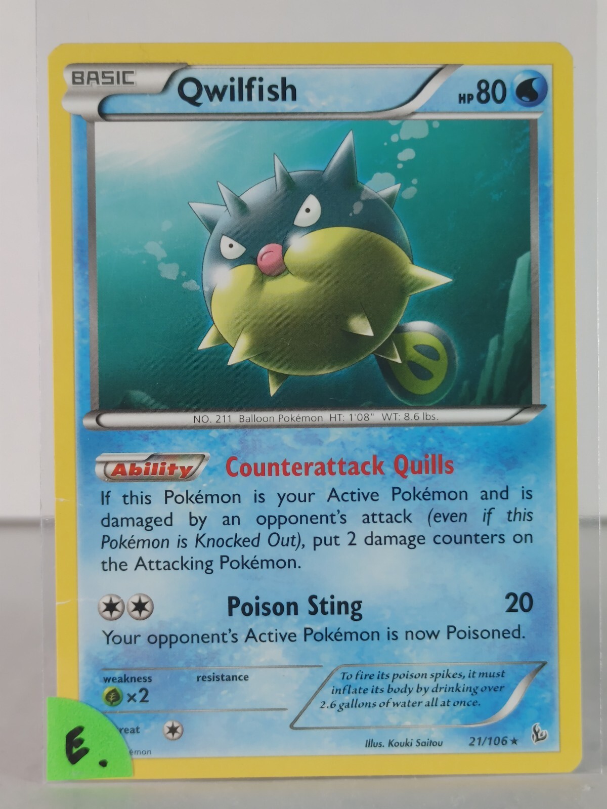 Qwilfish - Flashfire - 21/106 - singles - non-holo - Pokemon TCG - Rare
