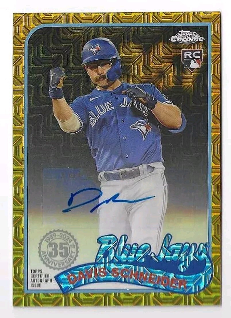 2024 Topps Davis Schneider #T89C-14 RC 1989 Gold Silver Pack Autograph #'d 14/50