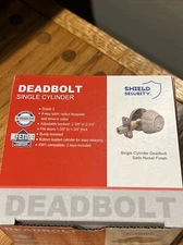 SHIELD Security Satin Nickel Single Finish Cylinder Deadbolt New In Box