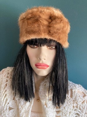 Custom Made Vintage Mink Hat with Initials - LU (Some Loss of Shape)