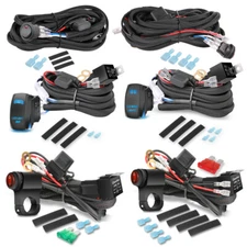 Motorcycle Offroad Wiring Harness Kit Rocker/Waterproof Switch For LED Light Bar