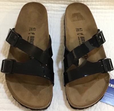 BIRKENSTOCK YAO BALANCE BLACK BIRKO-FLOR PATENT Size 41 L10 