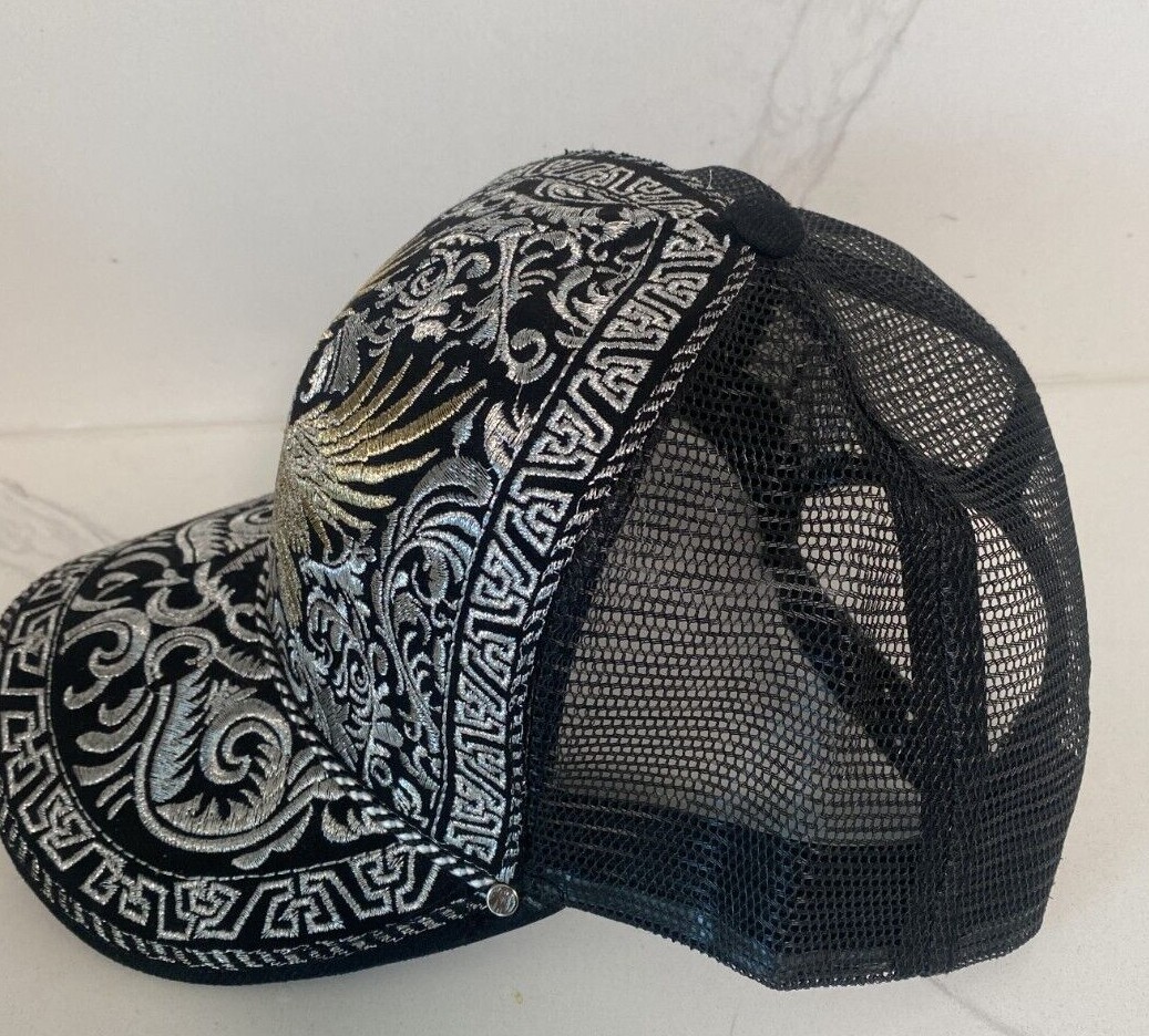 Silver Color Plated Hat Artisanal MeshBack Gris Gorra Artesanal