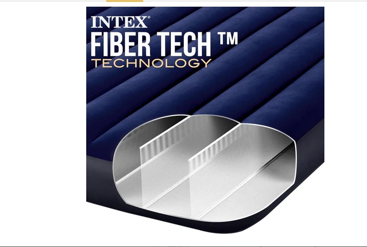 Intex Colchón hinchable Dura-Beam, Cama de aire inflable para camping Color Azul - Imagen 4 de 4