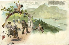 PC GERMANY, GRUSS VOM DRATHENFELS, Vintage LITHO Postcard (b31786)