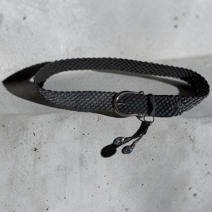 Michael Kors Braided Leather Black With MK Charms Women’s Belt Size L Michael Kors Belt Women L Black Woven Braided Leadther  main image 2