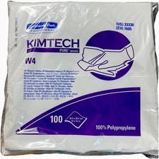 4-Kimberly Clark KIMTECH 33330 Pure W4 Dry Wipers 12"X12" 100/Ea Lint Free