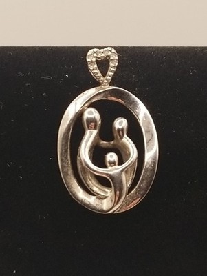 Familie Kreis 925 Sterlingsilber ovale Form Design Anhänger - schneller Versand