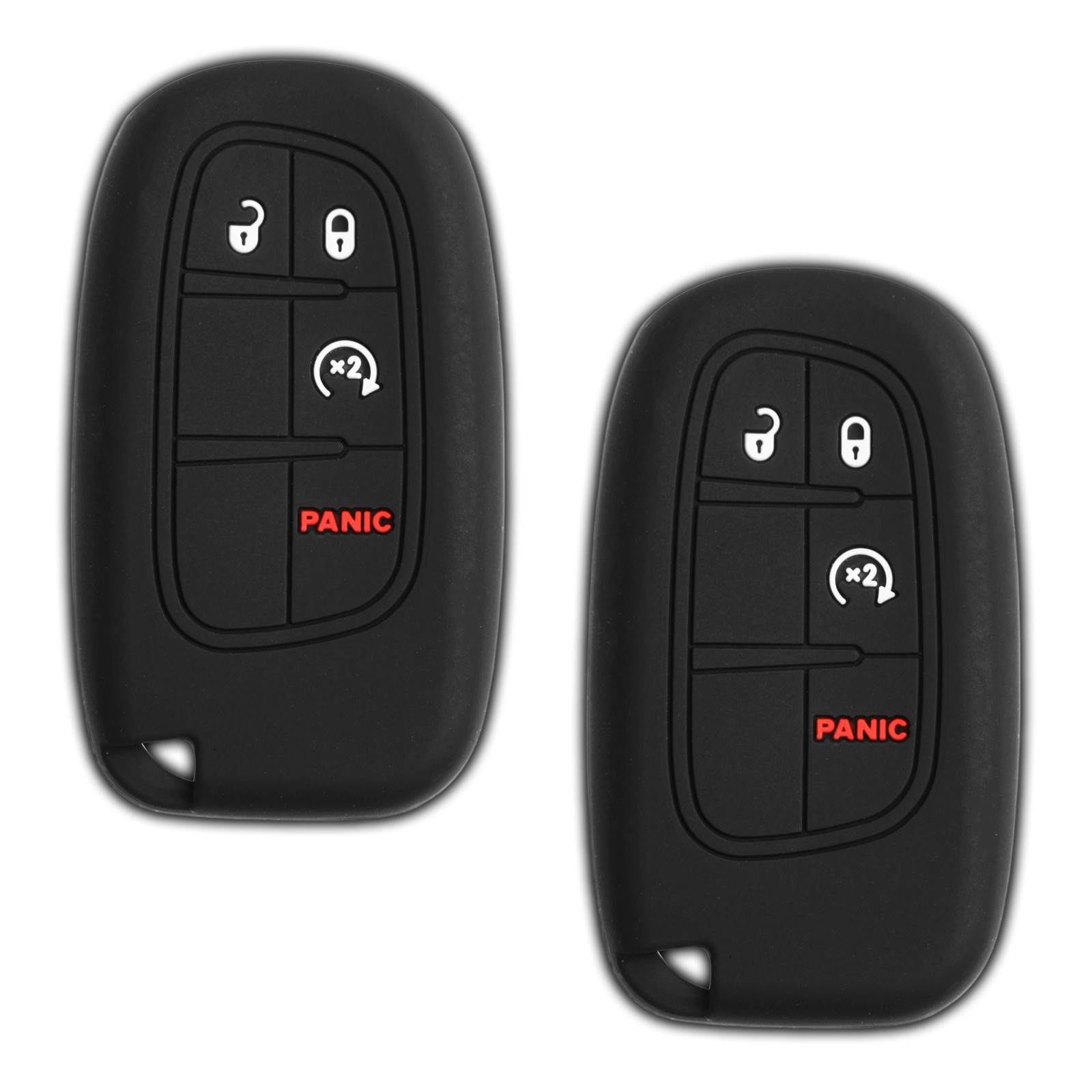 2 Key Fob Remote Skin Shell Case Cover for Jeep Dodge Chrysler GQ4-54T