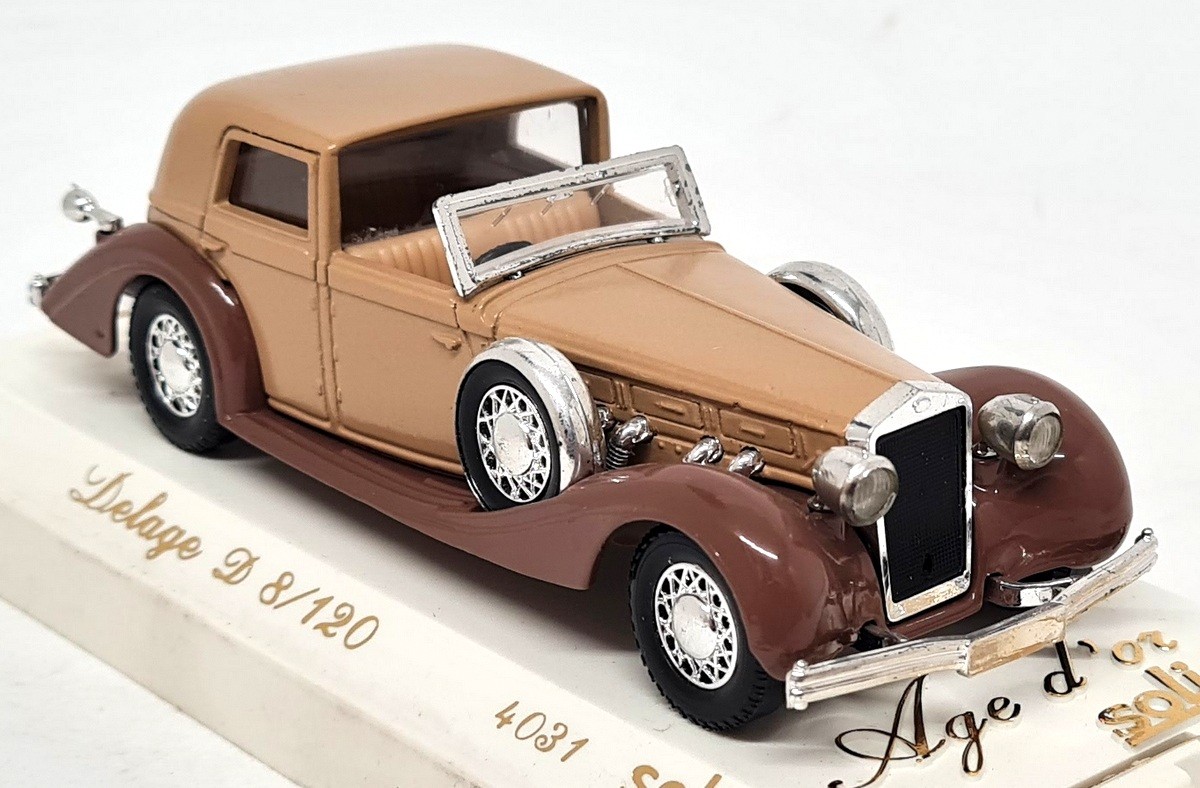 Solido 1/43 - Delage D 8/120 Brown 4031 Diecast Scale Model Car