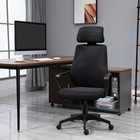 Mesh Back Office Chair w/ Adjustable Padded Headrest Ergonomic 5 Wheels Black