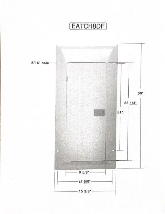 Eaton CH8DF Flush/Surface Mount Cover for D Size 29" 12-32 Space Breaker Panel - Image 2 of 4