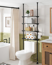4-Tier Adjustable Over Toilet Storage Shelf - Versatile Bathroom Organizer