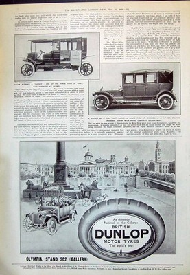 Old 1910 Beechams Pills Robinson Evans Dunlop Motor Tyres Olympia Car 20th