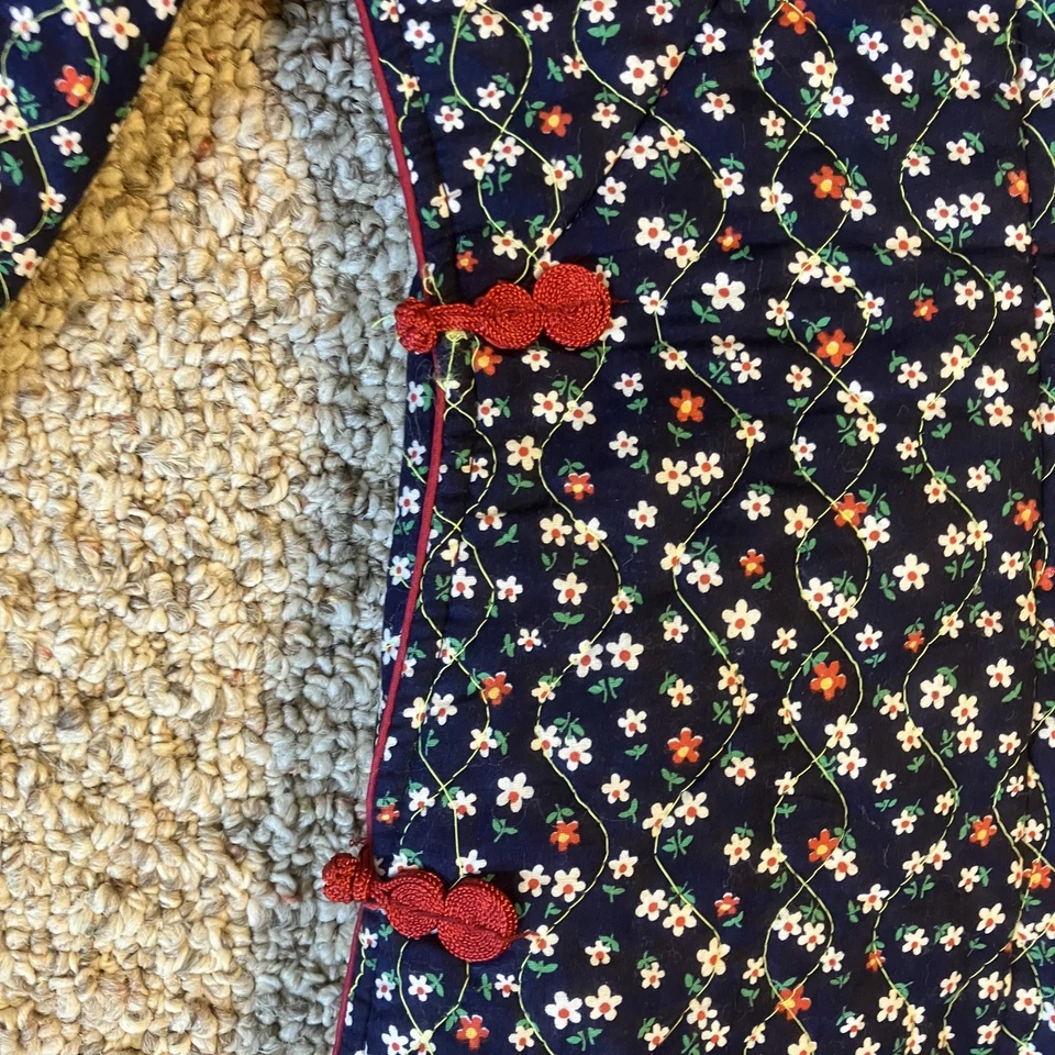 Pegasus Fly House Vintage Floral Chinese Qipao Dress Size XS Theater Quilted - Image 3 of 4