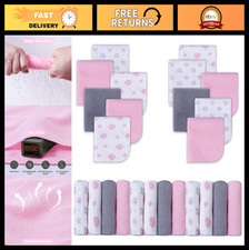 24-Pack Baby Washcloths - Soft Absorbent Towels for Newborns, Pink Elephant Desi
