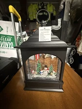 Snow Globe Musical Snowman Caroler Lighted Lantern 11” Christmas RAZ Imports