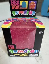 Schylling Nee Doh Gumdrop Super Solid Squish Squeeze Toy Pink 26076HY